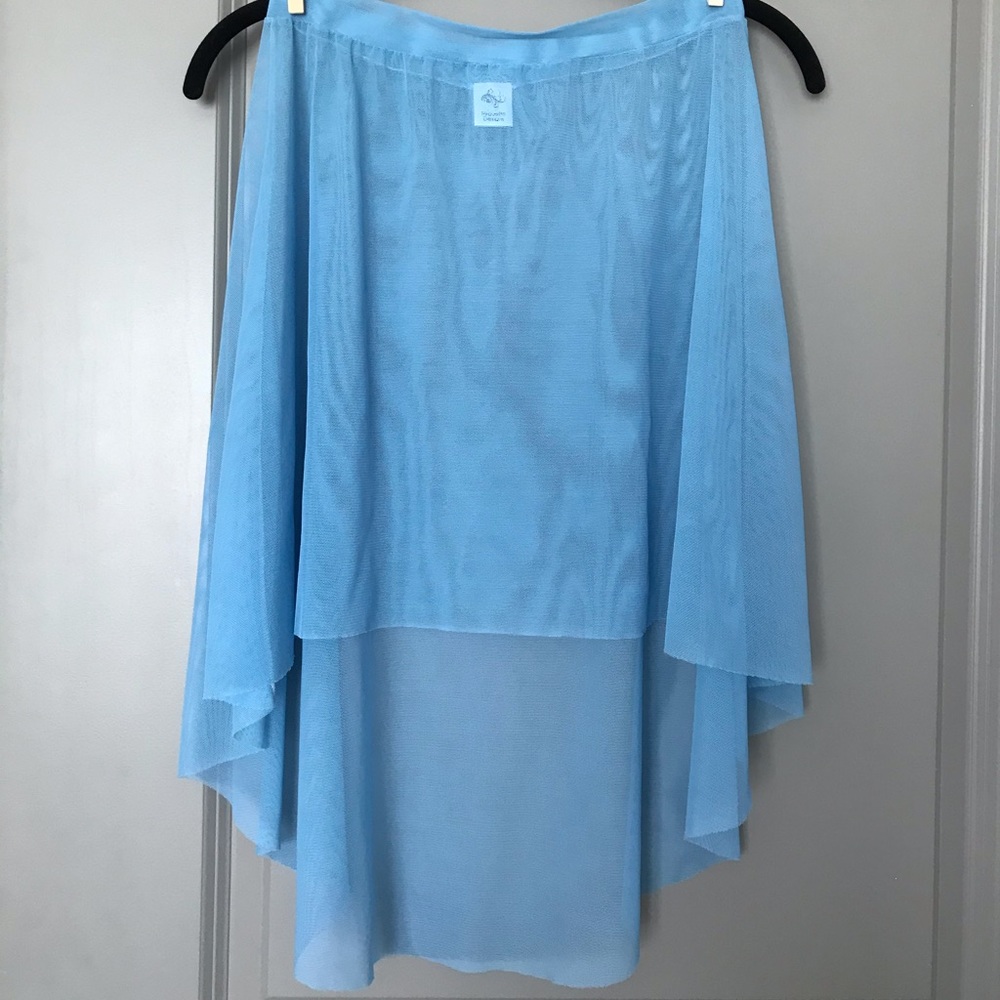 Pirouette Designs hi low blue mesh ballet skirt